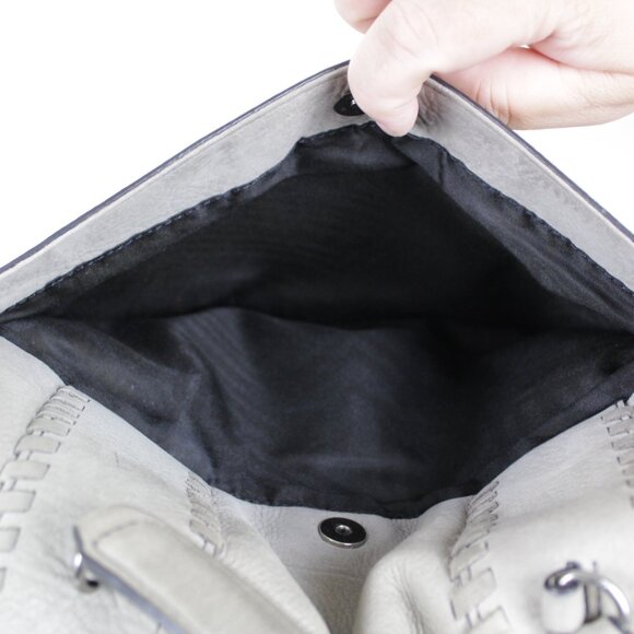 Rebecca Minkoff, Leather Paige Whipstitch Nubuck Satchel Bag - Picture 11 of 14